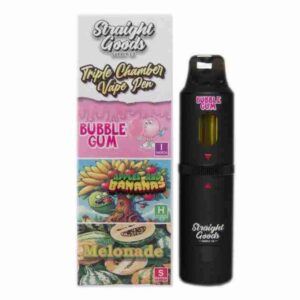 Straight Goods Triple Chamber Vape – Bubble Gum + Apples and Banana + Melonade (3 Grams + 3 Grams + 3 Gram)