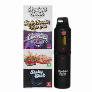 Straight Goods Triple Chamber Vape – Grand Daddy Purp + Apple Fritter + Moby Dick (3 Grams + 3 Grams + 3 Gram)