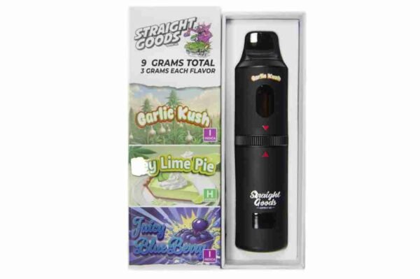 Straight Goods Triple Chamber Vape – Garlic Kush x Key Lime x Juicy Blueberry (3 Grams + 3 Grams + 3 Gram)